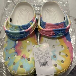 Size 11 - Crocs Classic Tie Dye Graphic Clog Unisex Shoes